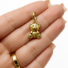 Charms miś dwustronny 3D duży złoto 585