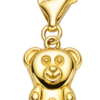 Charms miś dwustronny 3D duży złoto 585