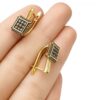 Kolczyki geometryczne naturalne diamenty złoto 585
