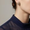 Komplet szafiry diamenty naturalne złoto 585