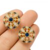 Komplet szafiry diamenty naturalne złoto 585