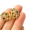 Komplet szafiry diamenty naturalne złoto 585